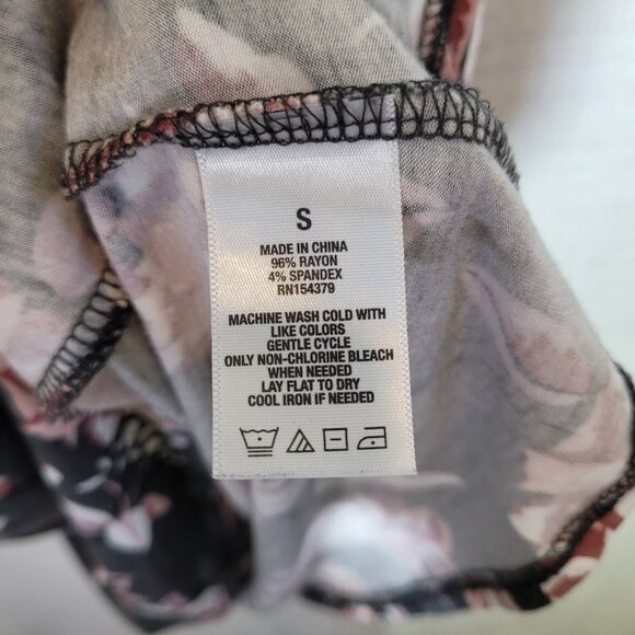 Aeropostale Midi Dress Womens Small Black Floral Sleeveless Casual Spring - Picture 5 of 7